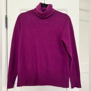 Qi Plum Cashmere Turtleneck Sweater (Medium)